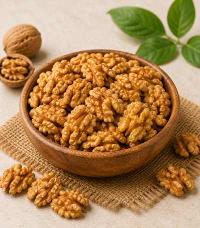Fresh and crunchy walnut kernels rich in healthy fats, protein, and nutrients. Highlights Handpicked Quality Fresh Crop Rich in Omega-3 Natural Taste